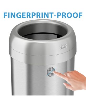 Round Stainless Steel Open Top Kitchen Trash Can with Dual AbsorbX Odor Filters