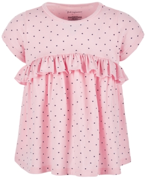 image of First Impressions Toddler Girls Cotton Heart Ruffle Top, Created for Macy-s