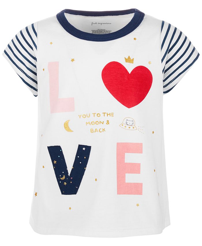 First Impressions Toddler Girls Love Cotton T-Shirt, Created for Macy's ...