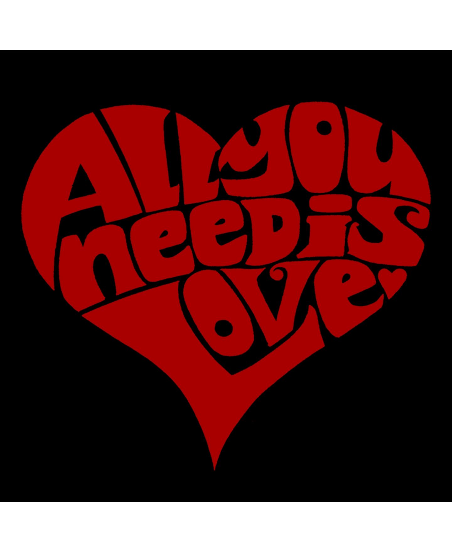 Мужская футболка LA Pop Art All You Need is Love Word Art, цвет: Чёрный — фото 2