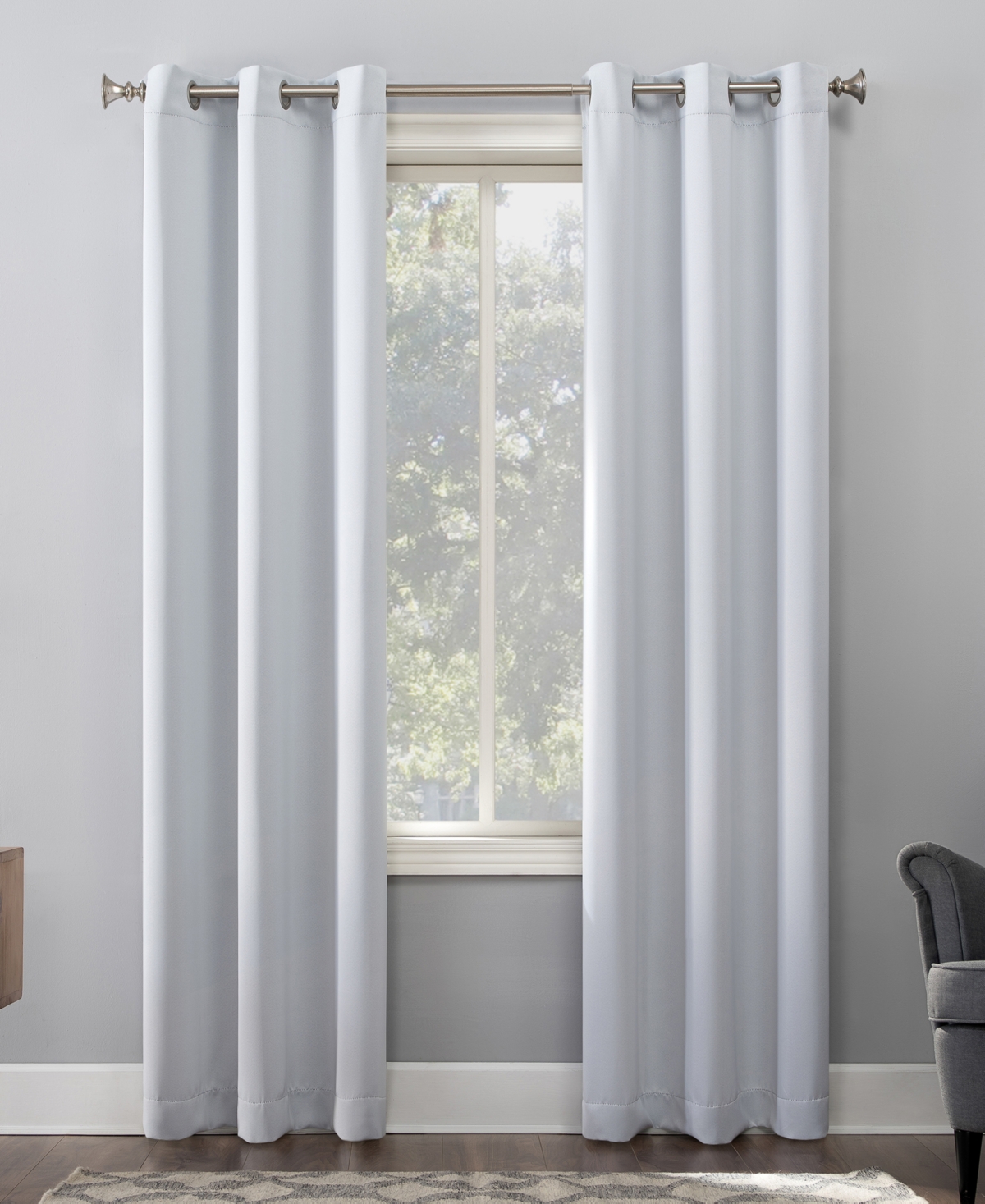 Sun Zero Preston Grommet Top Blackout Curtain Panel, 40" X 84" In Oyster White