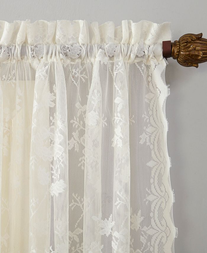 No. 918 Alison Floral Lace Rod Pocket Kitchen Curtain Valance And Tiers