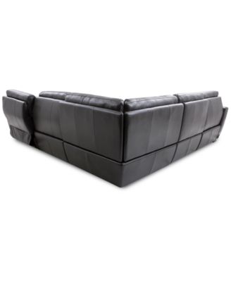 Gabrine 5-Pc. Leather Sectional with 2 Power Headrests and Chaise