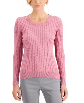 Karen Scott - Petite Cable-Knit Sweater