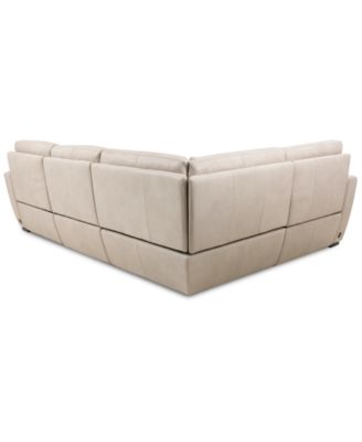 Gabrine 4-Pc. Leather Sectional with 2 Power Headrests, Created for Macy's