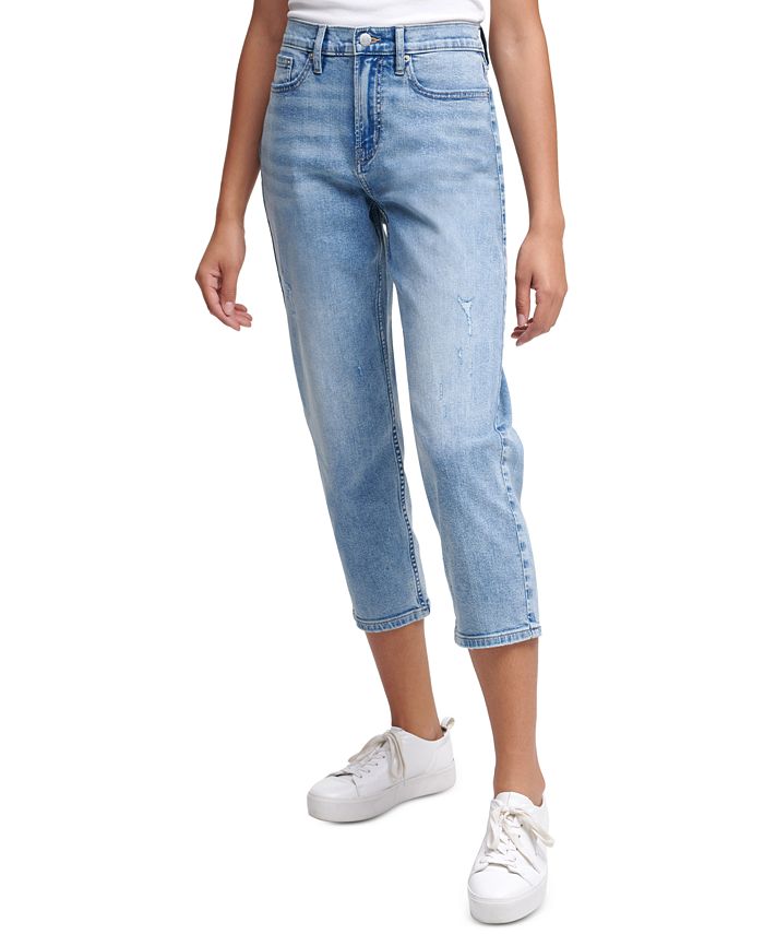 Calvin Klein Jeans High-Rise Cropped Straight-Leg Jeans - Macy's