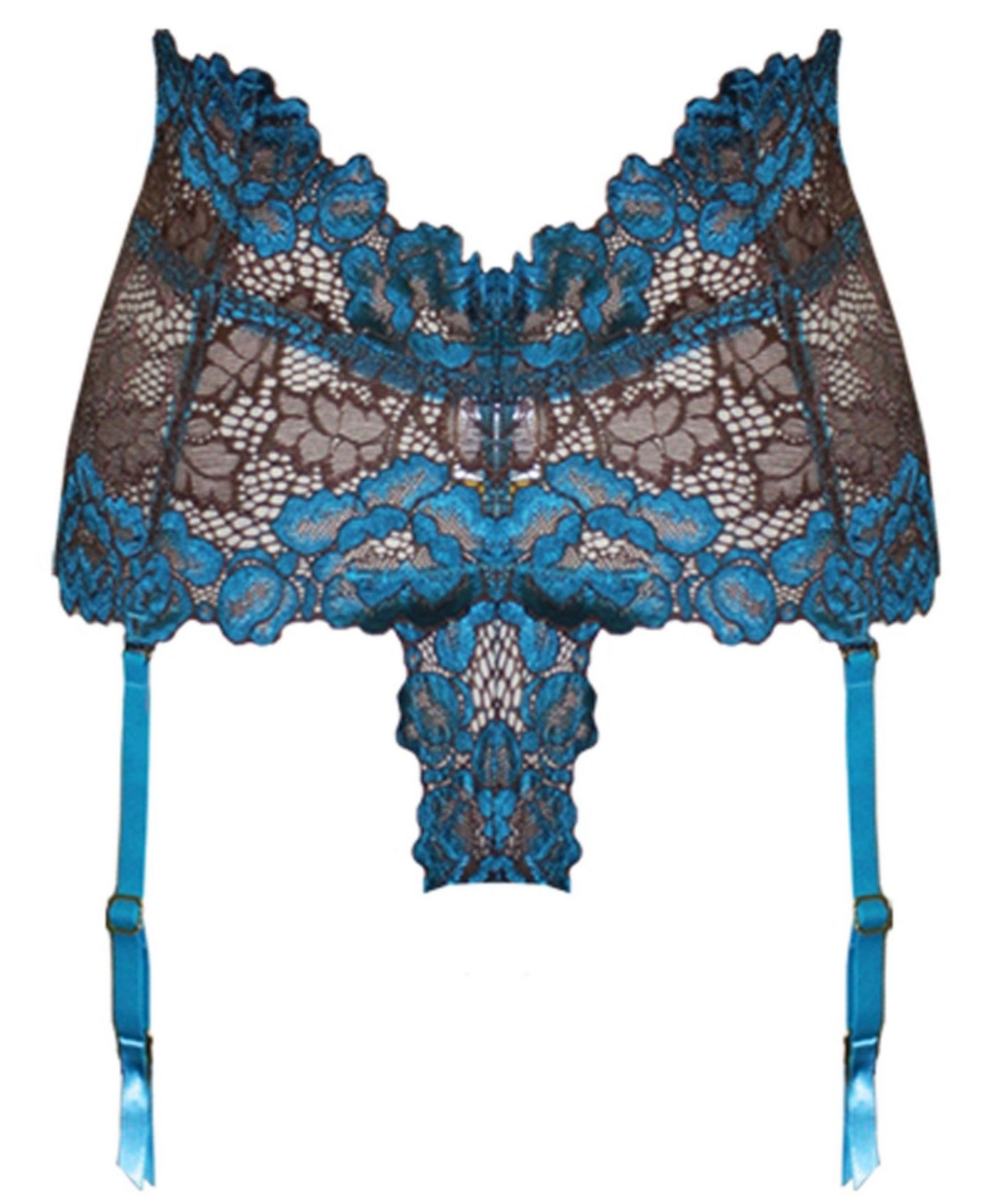 Комплект белья Garter, стринги, 2 предмета — iCollection, цвет: Capri — фото 3