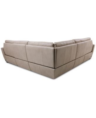 Gabrine 5-Pc. Leather Sectional with 2 Power Headrests, Created for Macy's