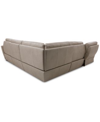 Gabrine 5-Pc. Leather Sectional with 2 Power Headrests and Chaise, Created for Macy's