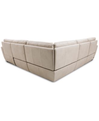 Gabrine 5-Pc. Leather Sectional with 2 Power Headrests and Chaise, Created for Macy's