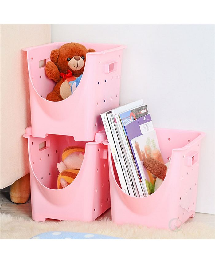 Basicwise Vintiquewise Stackable Plastic Storage Container Macy's