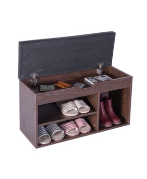 Vintiquewise Entryway Storage Shoe Rack with Top Seat