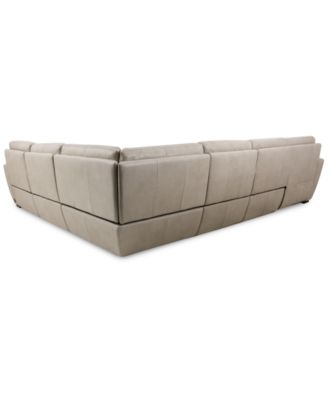 Gabrine 6-Pc. Leather Sectional with 3 Power Headrests and Chaise, Created for Macy's