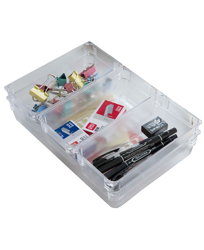 Basicwise Vintiquewise Clear Plastic Drawer Organizers, Set of 4 Macy's