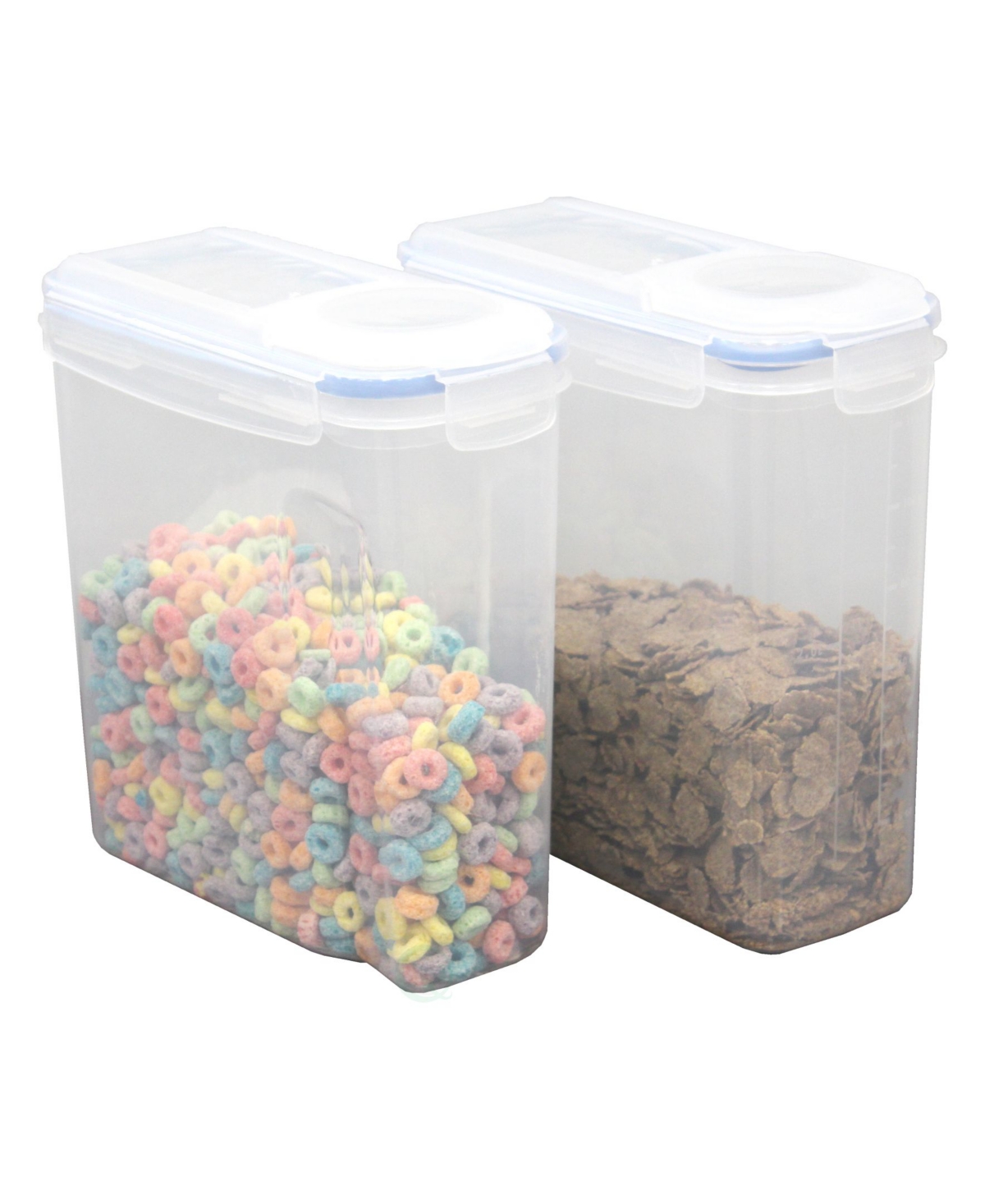 Vintiquewise Small Bpa-Free Plastic Food Cereal Containers with Airtight Spout Lid, Set of 2 - Natural