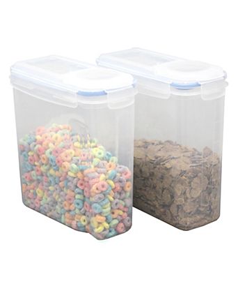 Vintiquewise Small Bpa-Free Plastic Food Cereal Containers with Airtight Spout Lid, Set of 2