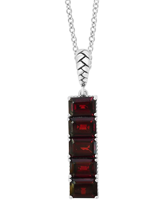 EFFY Collection - Rhodolite Garnet Vertical Bar 18" Pendant Necklace (6-1/5 ct. t.w.) in Sterling Silver