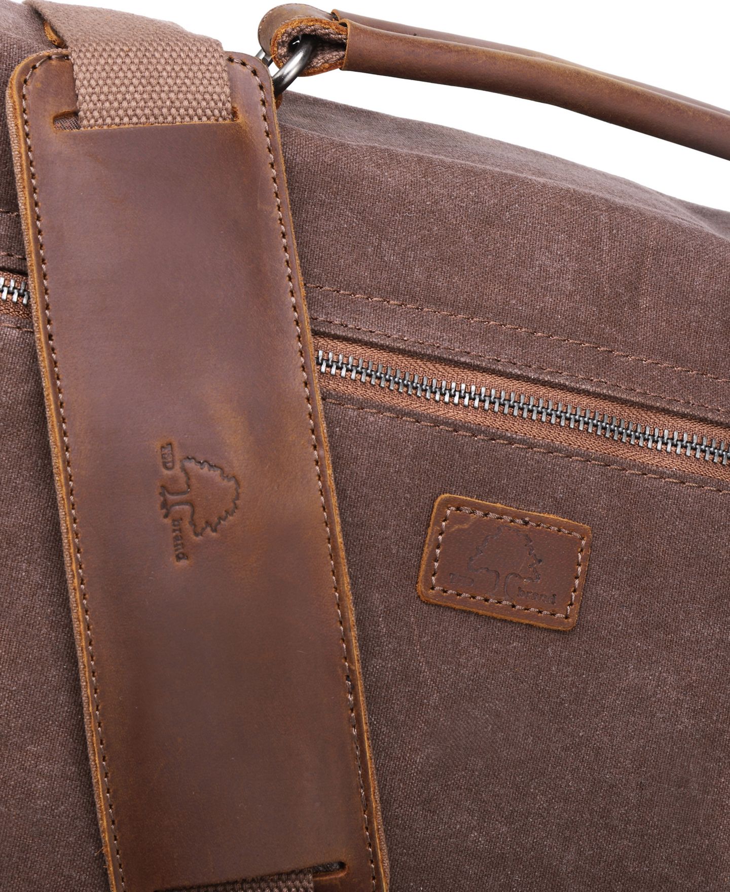 Женская сумка TSD BRAND Stone Creek Waxed Canvas Briefcase, цвет: Коричневый — фото 7