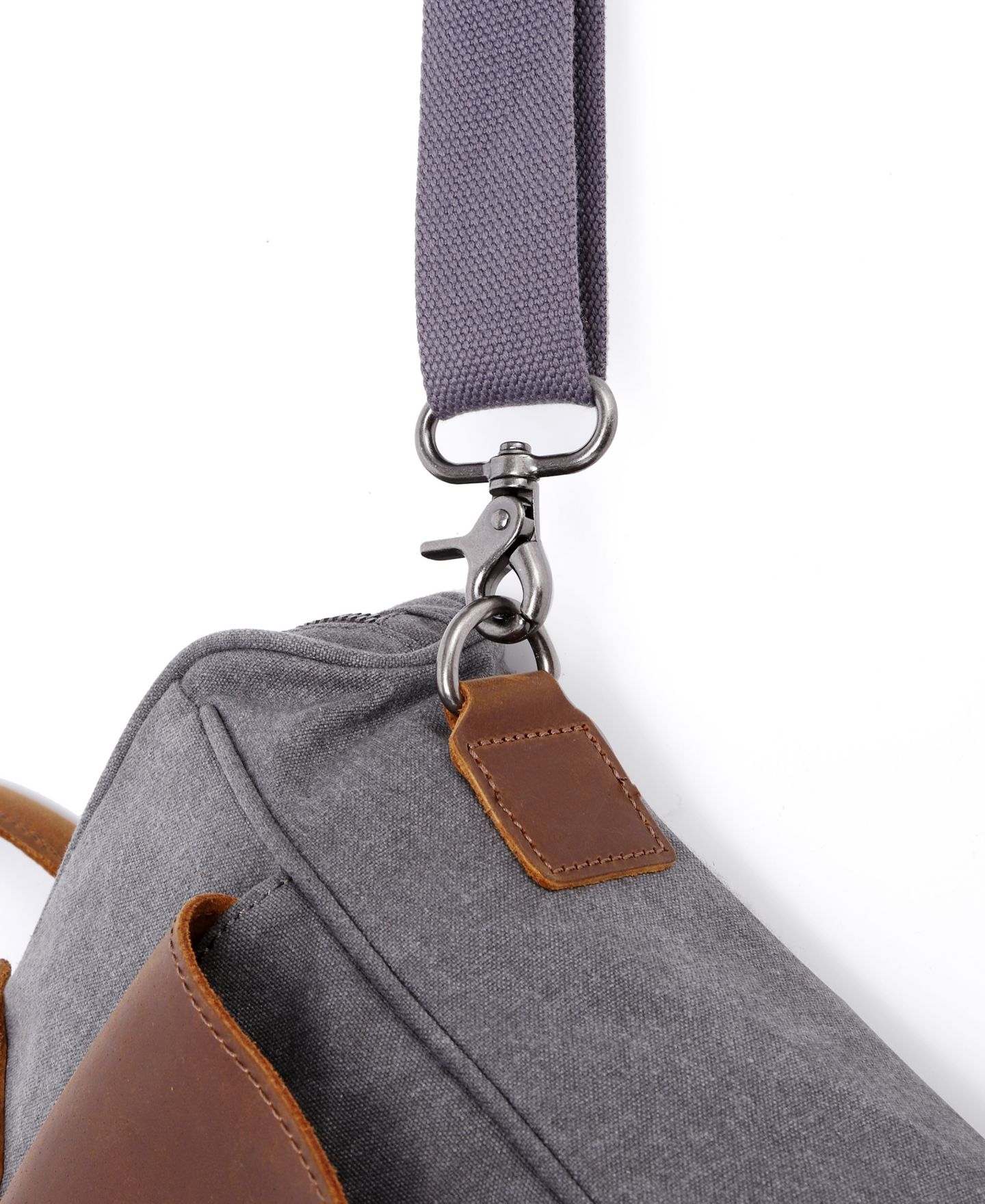 Женские портфели TSD BRAND Canvas Valley Hill Computer Brief Bag, цвет: Серый — фото 6