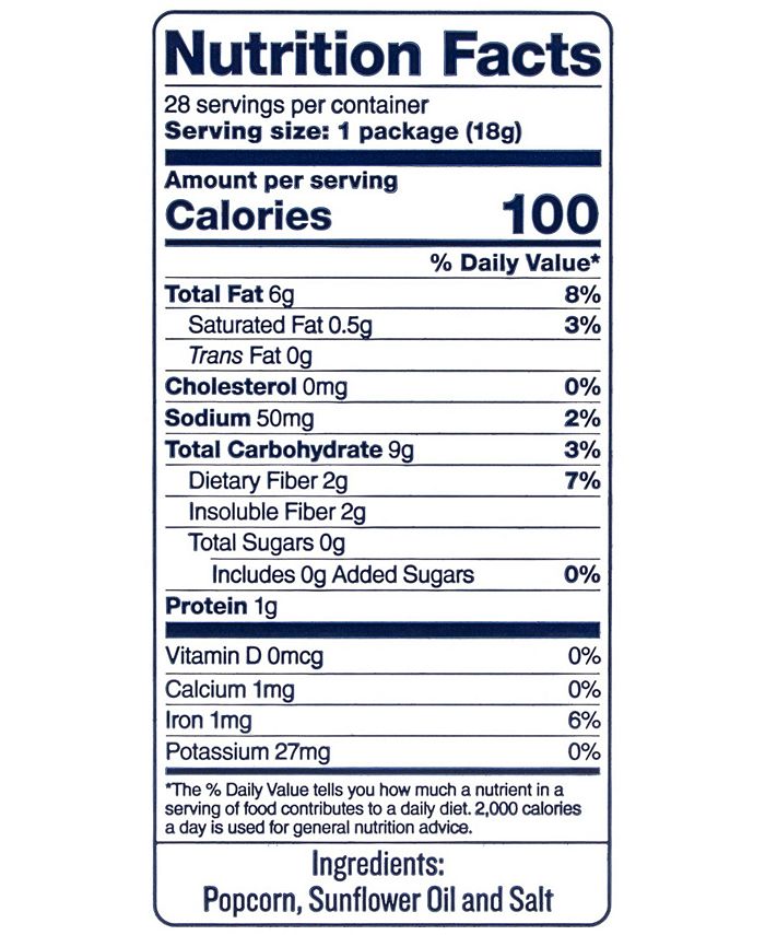 SkinnyPop Skinny Pop 100 Calorie Popcorn Snack, 0.65 oz, 28 Count Macy's
