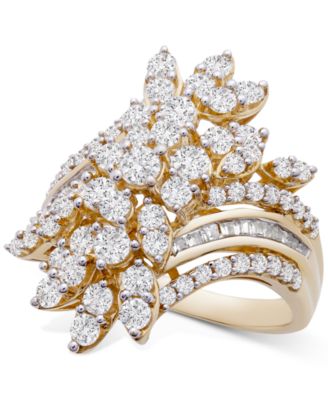 diamond cluster statement ring