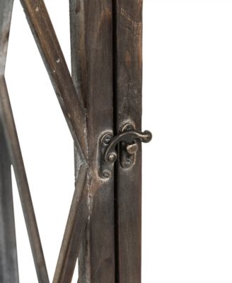 Set of 2&nbsp; Black Farmhouse Wooden Lanterns With Diamond Window Frame