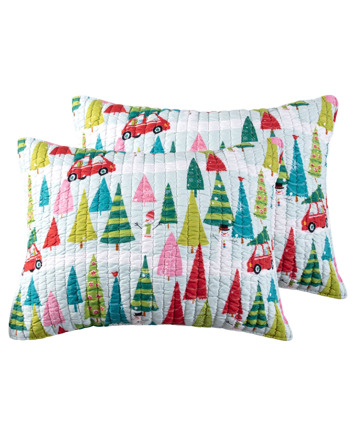 Holly Jolly Quilted 2-Pc. Sham, Standard - Multi