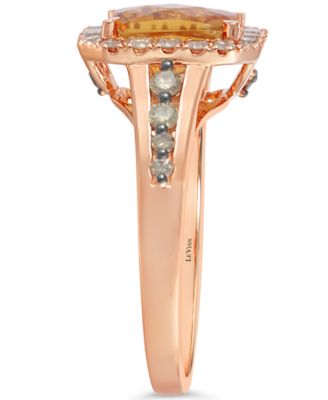 Cinnamon Citrine (1-1/3 ct. t.w.) & Diamond (1/2 ct. t.w.) Ring in 14k Rose Gold  (Also in Amethyst, Blue Topaz, Peridot & Smoky Quartz)