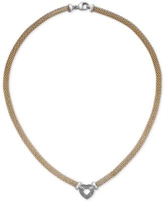 Diamond Heart Necklace in 14k Gold Vermeil and Sterling Silver (1/8 ct. t.w.)