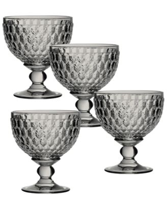 Villeroy & Boch - Boston Smoke Crystal Dessert Bowl/ Champagne Glass, Set of 4
