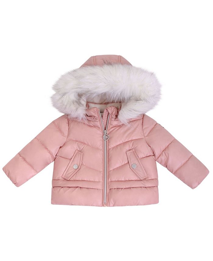 Michael Kors Baby Girls Heavy Weight Peplum Puffer Jacket - Macy's