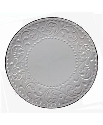 16 Piece Stoneware Scroll Dinnerware Set, Service for 4