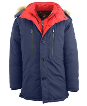 Galaxy By Harvic Men's Hevayweight Double Layer Hooded Long Parka Jacket