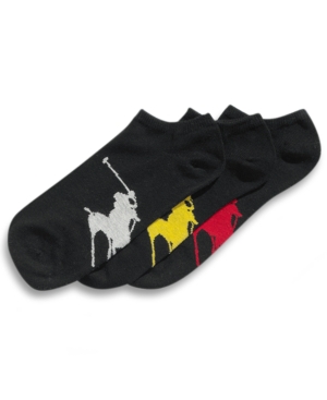 image of Polo Ralph Lauren Men-s Socks, Athletic Big Polo Player Sole Men-s Socks 3-Pack