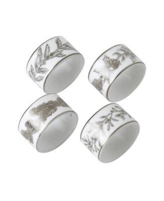 Wedgwood - Winter White Napkin Ring Set/4 NEW