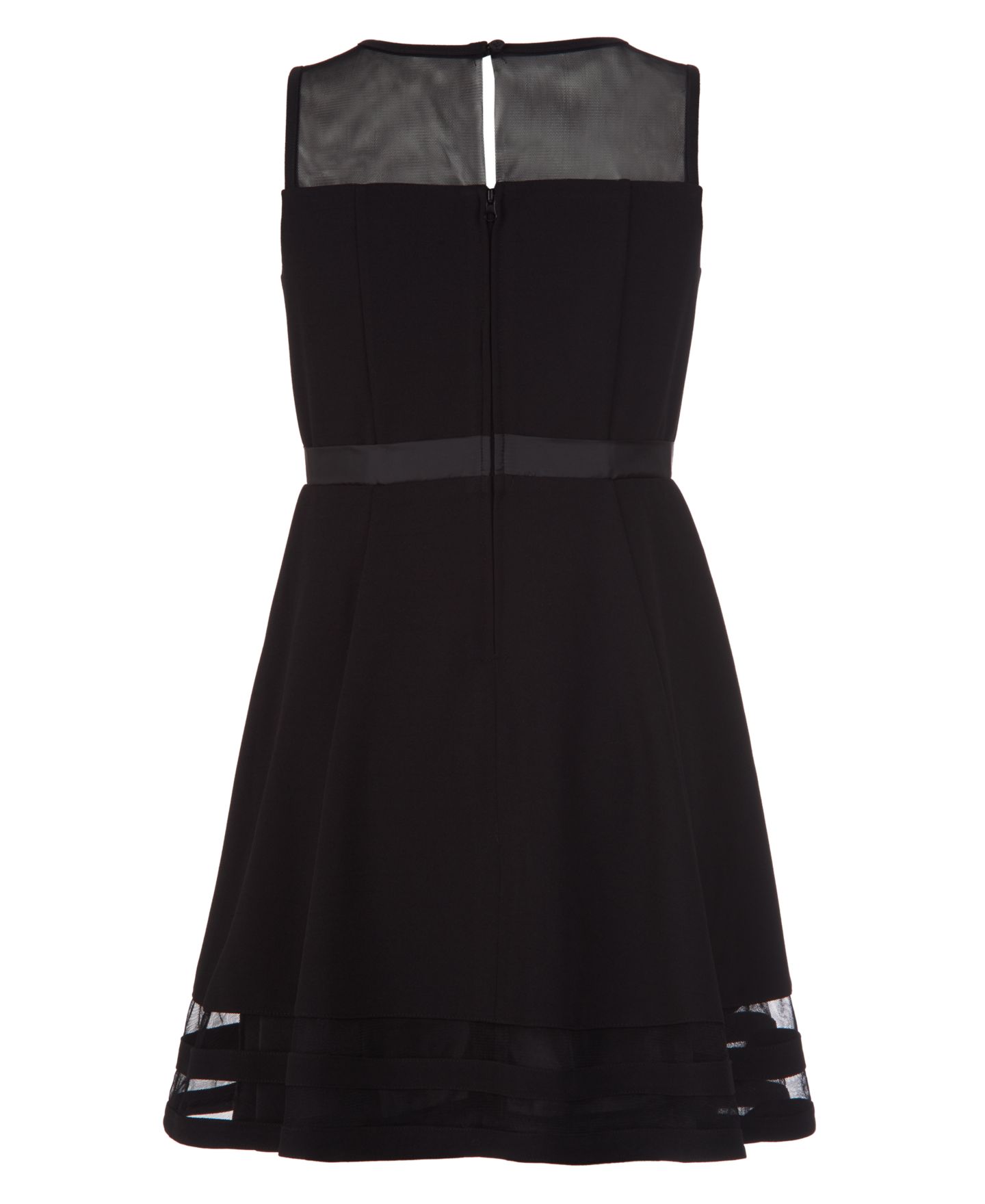 Платье Calvin Klein Illusion Mesh Bow Front Dress для девочек, цвет: Чёрный — фото 5