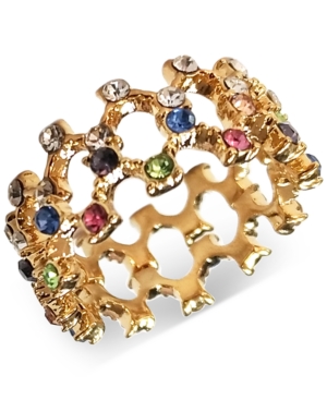 image of Inc Gold-Tone Multicolored Stone Openwork Ring, Created for Macy-s