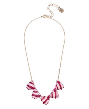 image of Betsey Johnson Peppermint Heart Necklace, 16.5