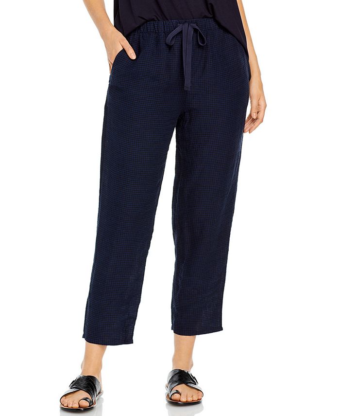 Eileen Fisher Plus Size Organic Linen Ankle Pants - Macy's