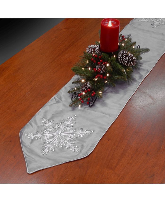 National tree company 13 x 72 table runner with snowflake design macy s