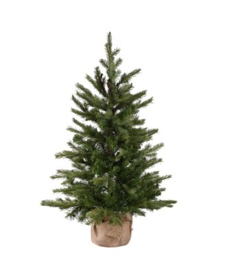 3' "Feel Real" Nordic Spruce Small Tree in Burlap with 100 Clear Lights