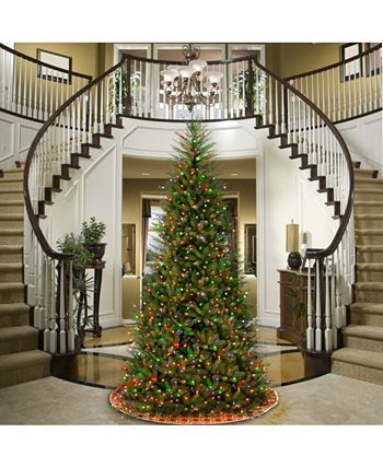 National Tree Company - National Tree 9' Dunhill Fir Slim Tree with 800 Multicolor Lights