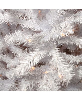 National Tree Company National Tree 7' North Valley White Spruce Hinged Tree with Glitter and 550 Clear Lights