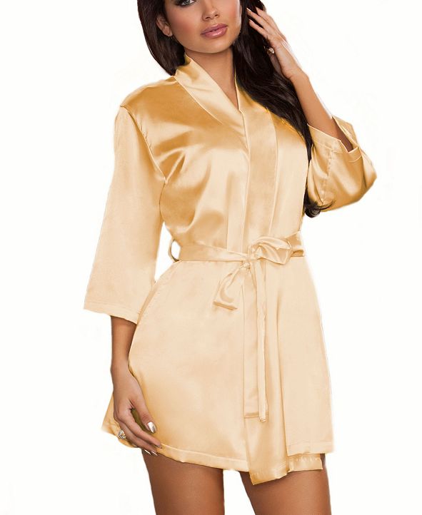 iCollection Women's Ultra Soft Satin Lounge and Poolside Robe & Reviews ...