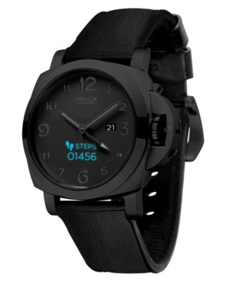 Connected Men s Hybrid Smartwatch Fitness Tracker Black Case with Black Silicone Strap 44mm Macy s