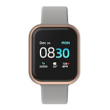 Air 3 Women's Touchscreen Smartwatch Fitness Tracker: Rose Gold Case with Grey Strap 40mm