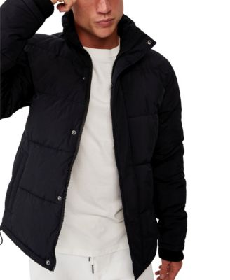 cotton on puffer jacket black