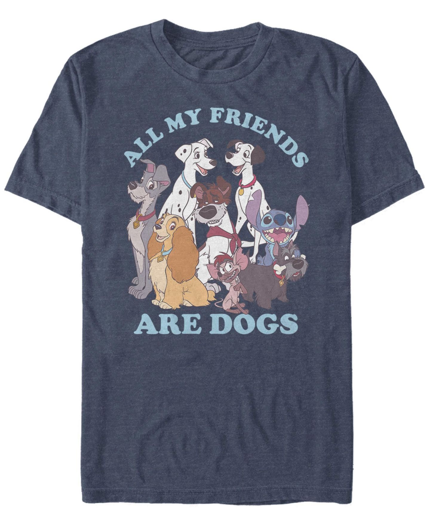 Мужская футболка Fifth Sun Disney Multi Franchise Dog Friends Short Sleeve, цвет: Тёмно-синий — фото 1