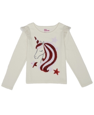 image of Epic Threads Toddler Girls Long Sleeve Unicorn Flip Sequin Tee