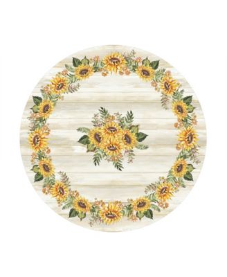 Sunflower Day 70 Round Tablecloth